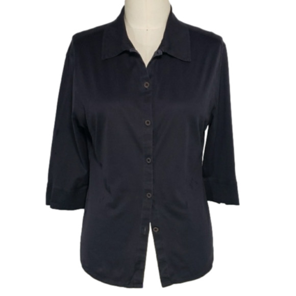 transit par such Tops - Transit PAR SUCH navy blue butto down collar shirt